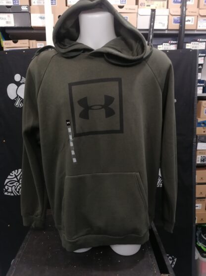 FELPA UNDER ARMOUR VERDE MILITARE LOGO QUADRATO