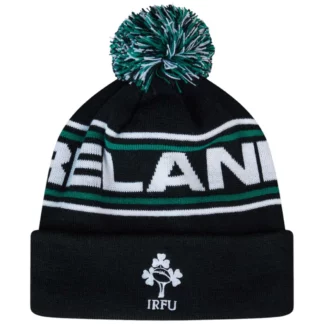 Irlanda cuffia verde e nero con pom pom